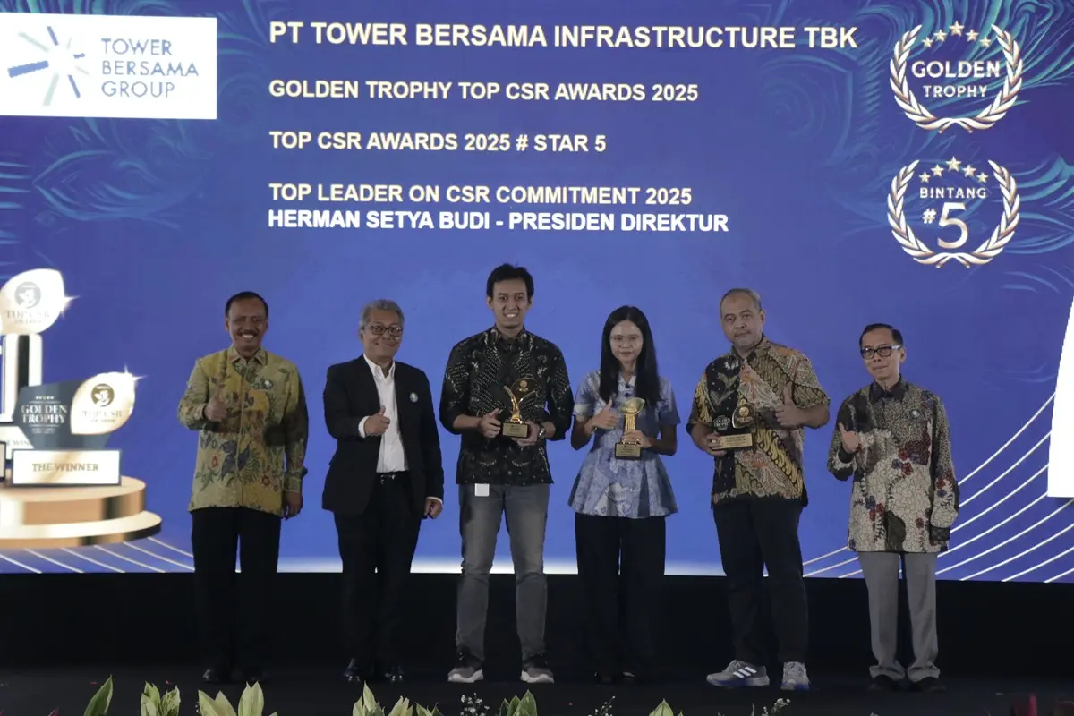 TBIG Raih Golden Trophy di TOP CSR AWARDS 2025, Bukti Konsistensi dan Komitmen Sosial Perusahaan